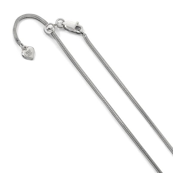 1.6mm Sterling Silver Adjustable Classic Snake Chain Necklace 30 Inch